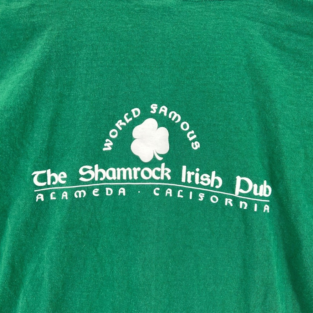 Vintage THE SHAMROCK IRISH PUB Baseball Jersey Adult‎ XL Button Up Shirt Top USA